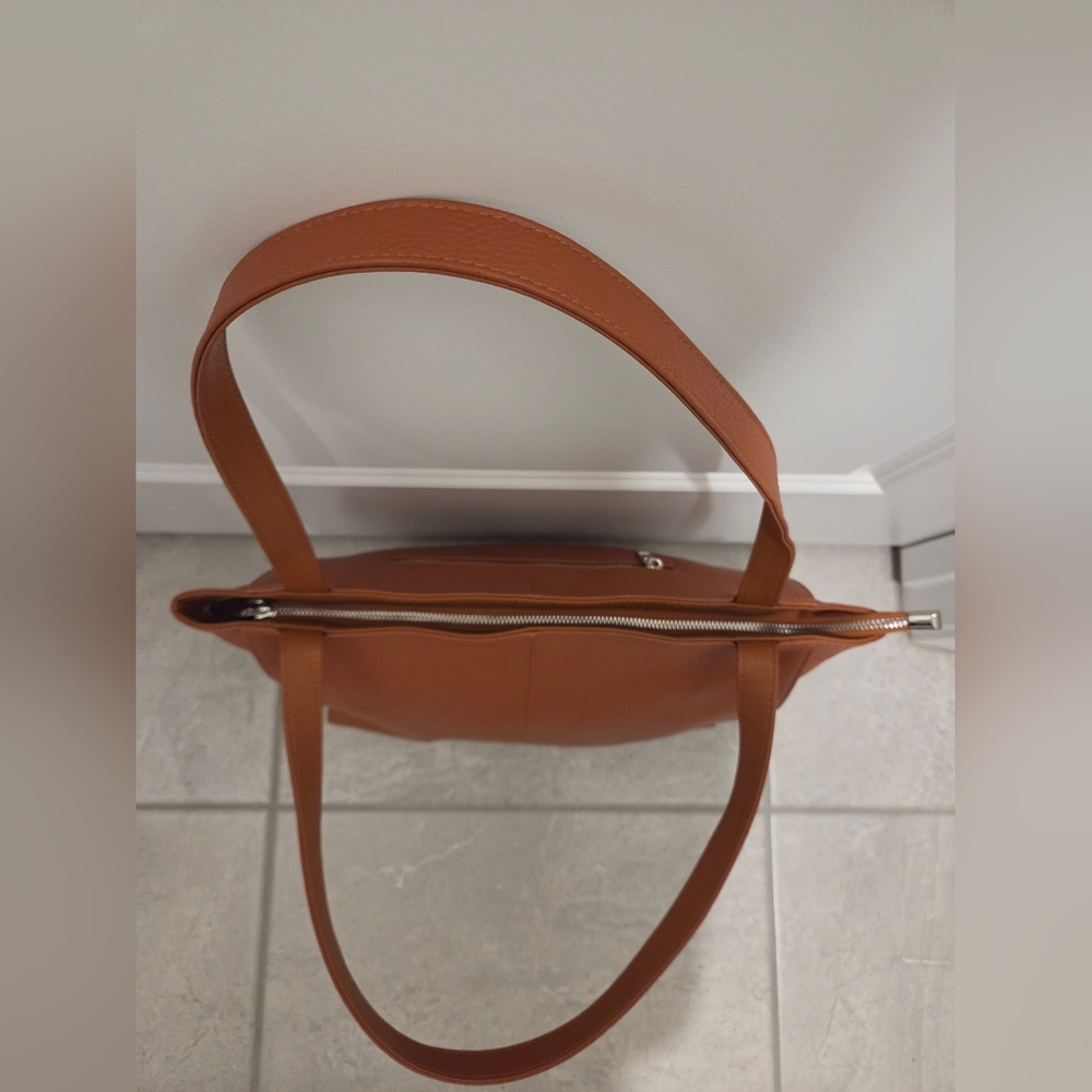 Genuine Leather Tote Bag with Laptop Compartment - Picture 9 of 15